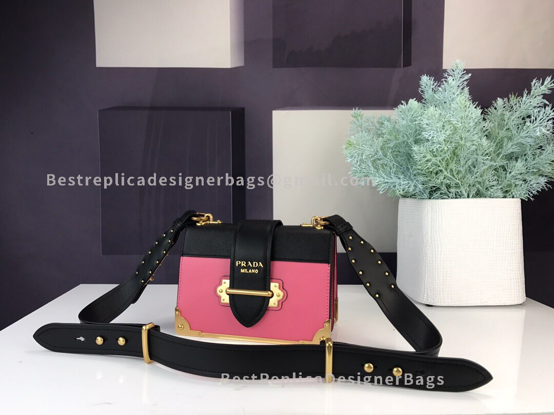 Prada Cahier Pink Leather Shoulder GHW Bag